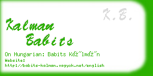 kalman babits business card